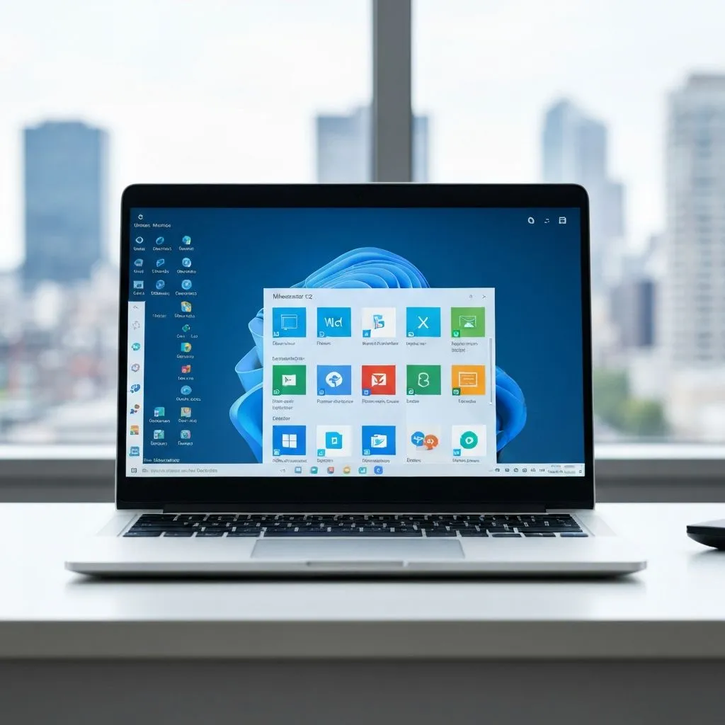Equipo trabajando con tecnología Microsoft